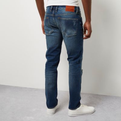 Blue ripped Dylan slim fit jeans